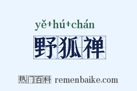 野狐禅是什么意思的图片